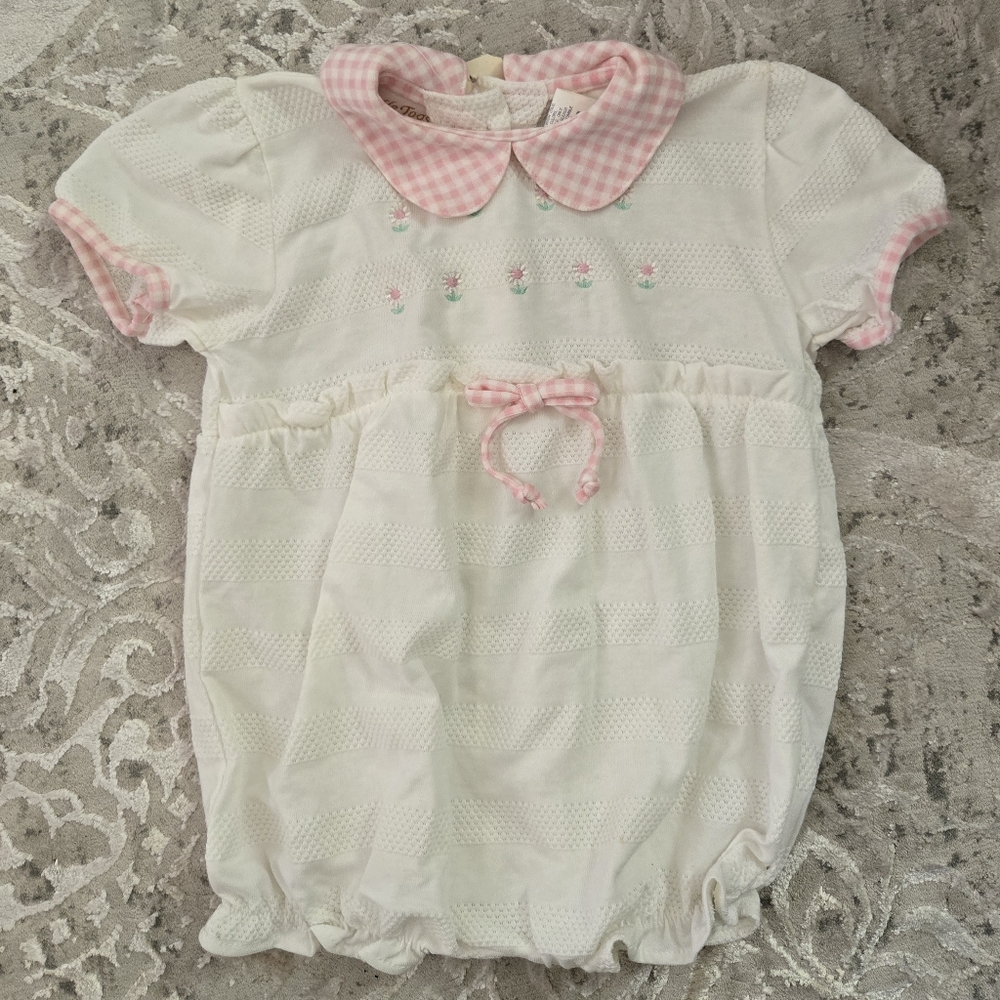 Vintage 1990s Pink and White Gingham Plaid 2 Piece Outfit Set NWT - Picture 6 of 8